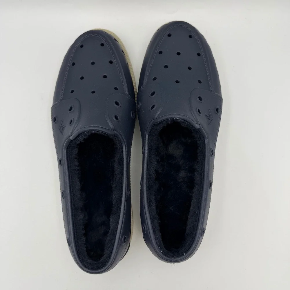 Sperry Top-Sider Float Navy Blue Faux Fur Lined Boat Shoes Mens 12 STS23886